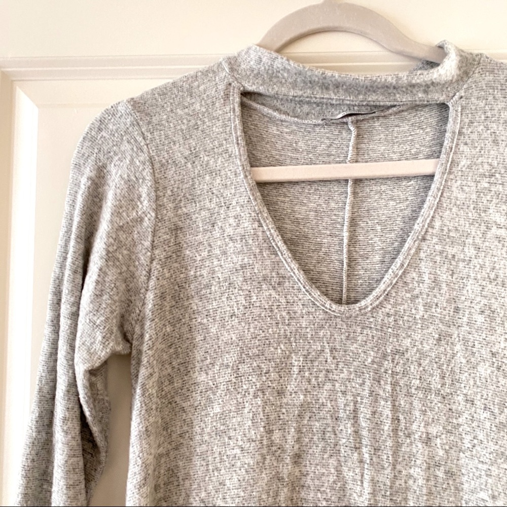 Soft grey keyhole choker sweater dress size medium
